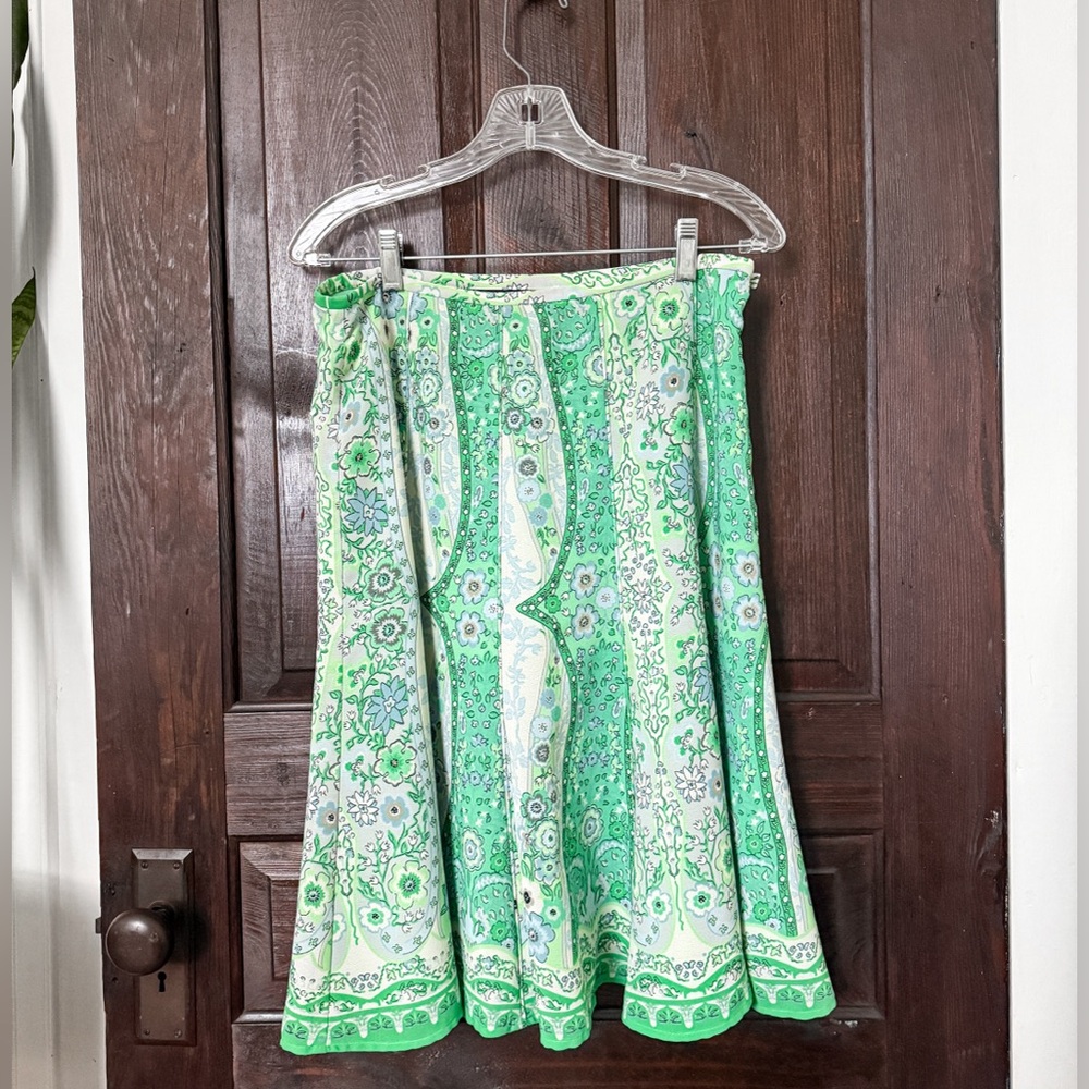 Vintage Jones Wear Mint and Cream Floral Skirt